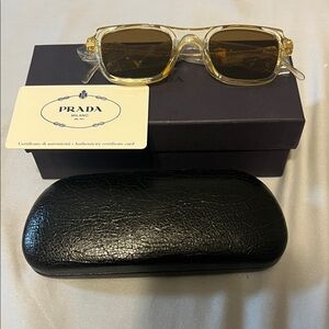 Prada Transparent and Gold Sunglasses